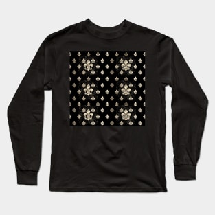 Fleur de Lys-Black & Gold2 Long Sleeve T-Shirt